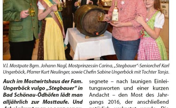 Mosttaufe beim Stegbauer